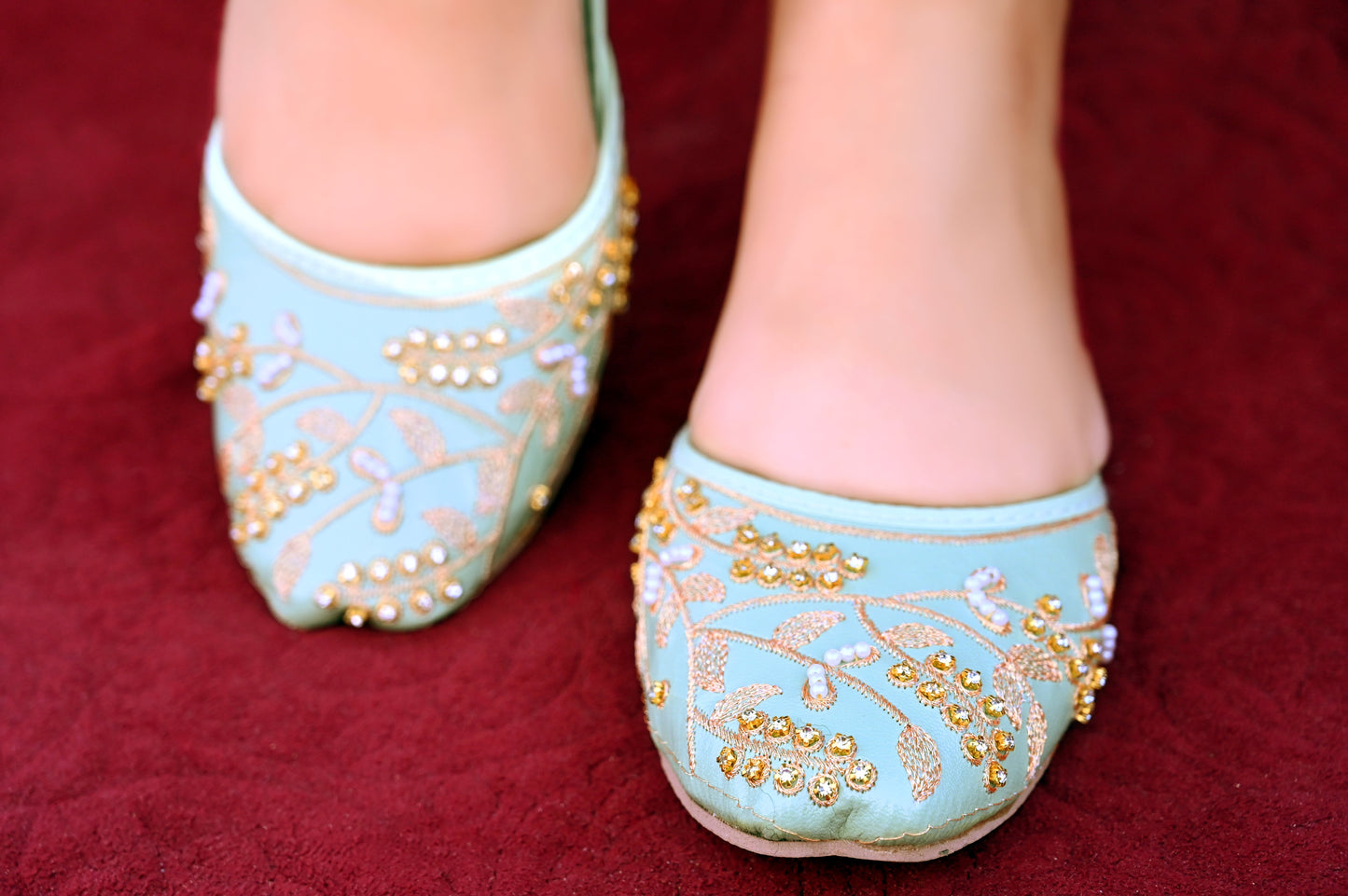 Feroza beauty khussa – turquoise handmade elegant ladies khussa